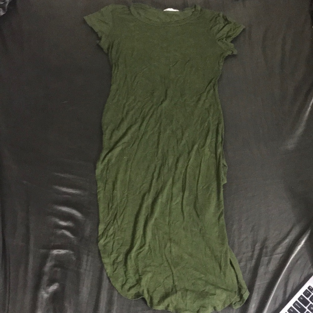 Olive Green Bodycon Dress with slit